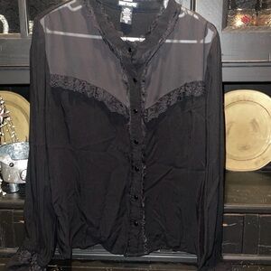 Women’s Black ruffled Blouse